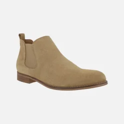 Botines tobilleros estilo chelsea en serraje camel
