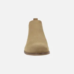 Botines tobilleros estilo chelsea en serraje camel