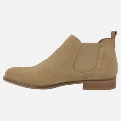 Botines tobilleros estilo chelsea en serraje camel