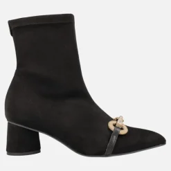 Botines Tula en tejido elástico con tacón y adorno metálico