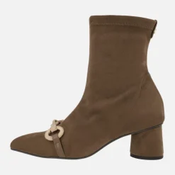Botines Tula en tejido elástico con tacón y adorno metálico
