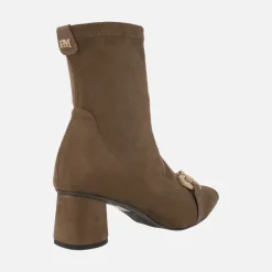 Botines Tula en tejido elástico con tacón y adorno metálico