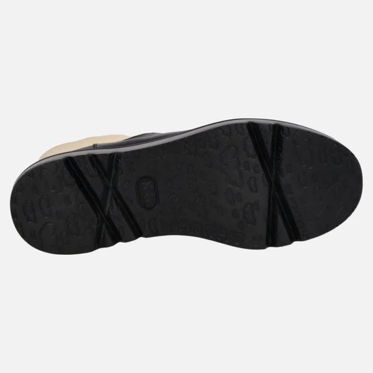 Botines Wonders en combinado negro y crema con cremallera frontal