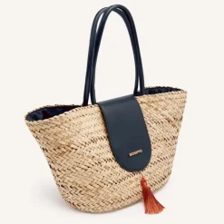 Capazos de fibra vegetal con adorno de flecos Yarmouth