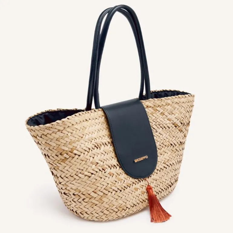 Capazos de fibra vegetal con adorno de flecos Yarmouth