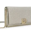 Cartera rectangular en tejido brillo cava Estoril