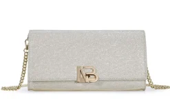 Cartera rectangular en tejido brillo cava Estoril
