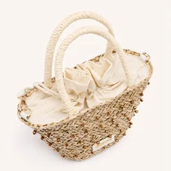 Cestos pequeños de rafia con abalorios Jaffrey