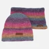 Conjunto Caramelo de cuello y bufanda multicolor