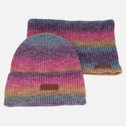 Conjunto Caramelo de cuello y bufanda multicolor