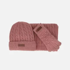 Conjunto de punto Caramelo de gorro bufanda y guantes