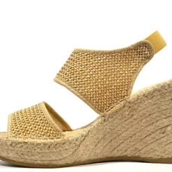 Cuñas altas de esparto para mujer con dos tiras de rafia