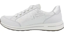 Deportivas blancas para mujer con letras plateadas