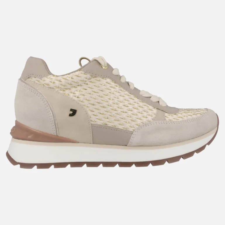 Deportivas con cuña interior Hekal en acabado rafia