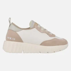 Deportivas Concordia en combinado blanco y beige
