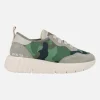 Deportivas Concordia en tejido camuflaje verde