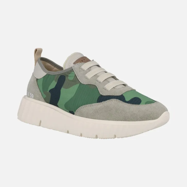 Deportivas Concordia en tejido camuflaje verde