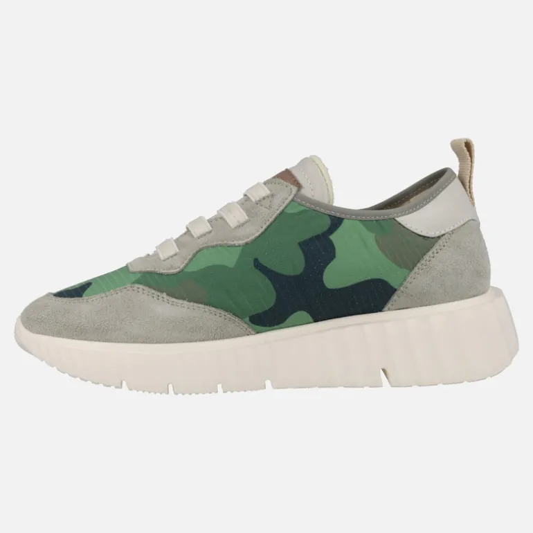 Deportivas Concordia en tejido camuflaje verde