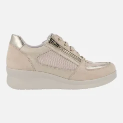 Deportivas confort multi material con cordones y cremallera