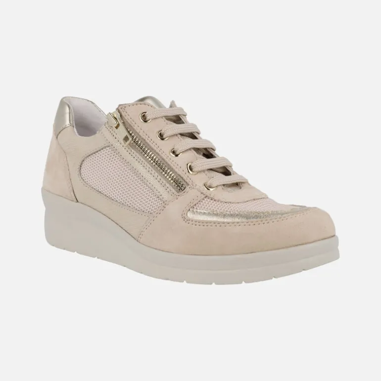 Deportivas confort multi material con cordones y cremallera