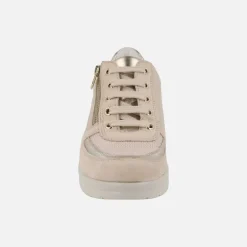 Deportivas confort multi material con cordones y cremallera