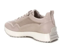 Deportivas de piel para mujer con cordones y cremallera lateral