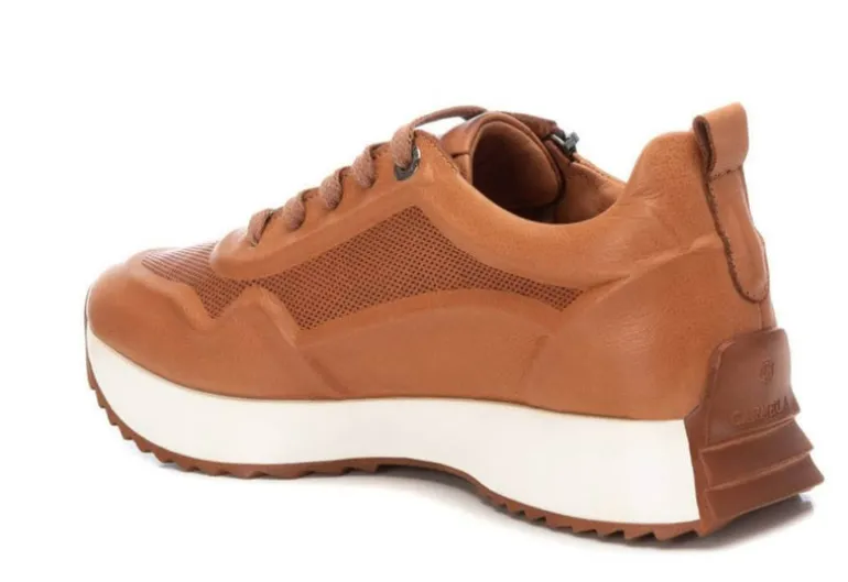Deportivas de piel para mujer con cordones y cremallera lateral