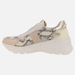 Deportivas en combinado serpiente con elásticos y plataforma