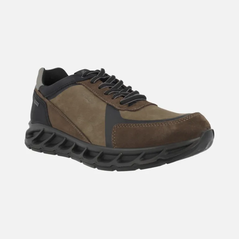 Deportivas multi material en combinado marrón con membrana Gore-tex