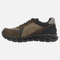 Deportivas multi material en combinado marrón con membrana Gore-tex