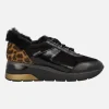 Deportivas negras con detalles en print leopardo Estella Black