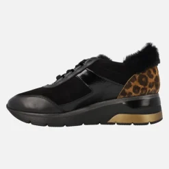 Deportivas negras con detalles en print leopardo Estella Black