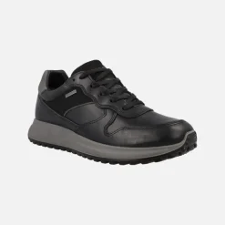 Deportivas negras de piel para hombre con membrana Gore-tex