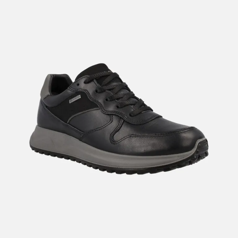 Deportivas negras de piel para hombre con membrana Gore-tex