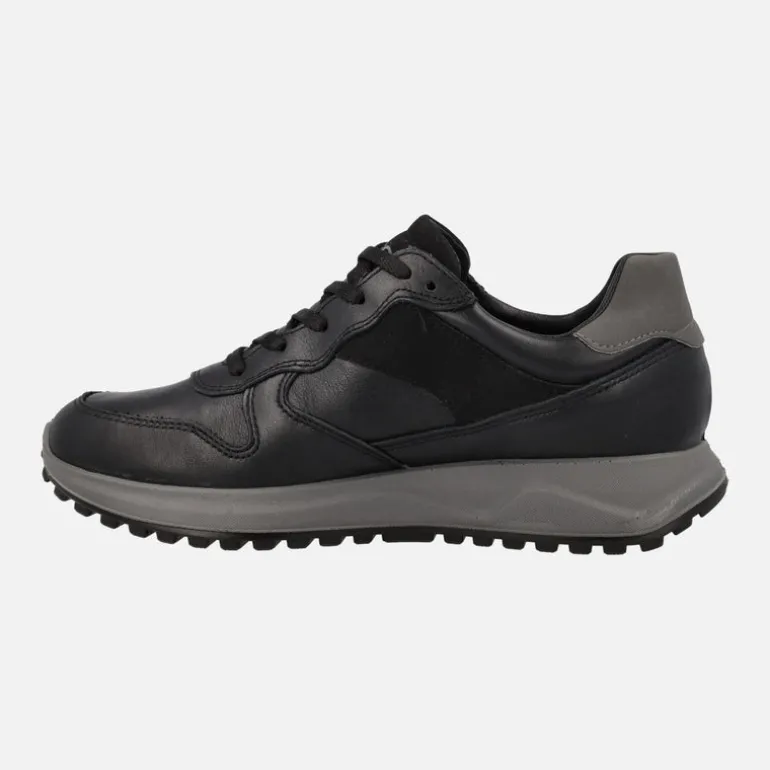 Deportivas negras de piel para hombre con membrana Gore-tex