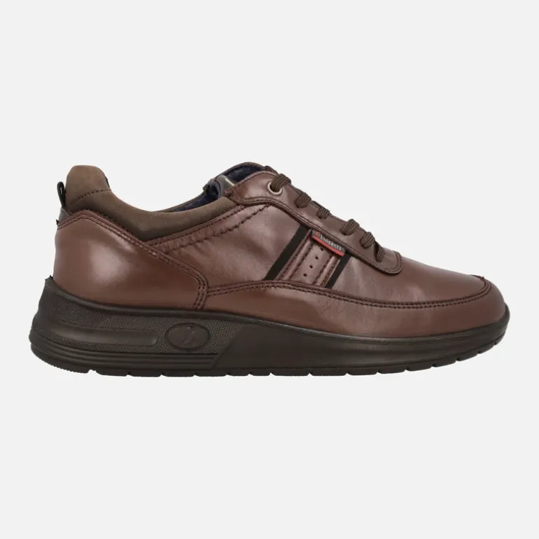 Deportivas para hombre confort en piel marrón