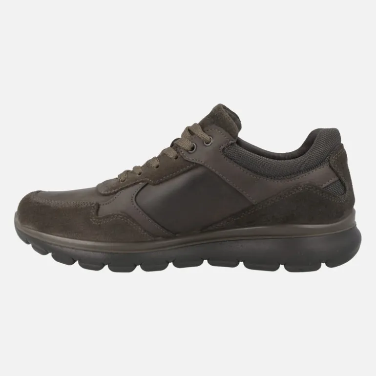 Deportivas para hombre en piel marrón con membrana GORE-TEX