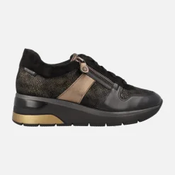 Deportivas para mujer con cremallera en combinado negro Elisia Silk Black
