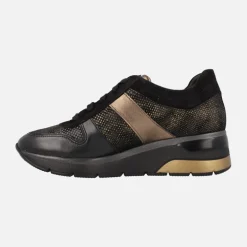 Deportivas para mujer con cremallera en combinado negro Elisia Silk Black