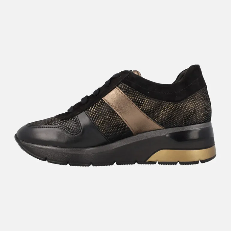 Deportivas para mujer con cremallera en combinado negro Elisia Silk Black