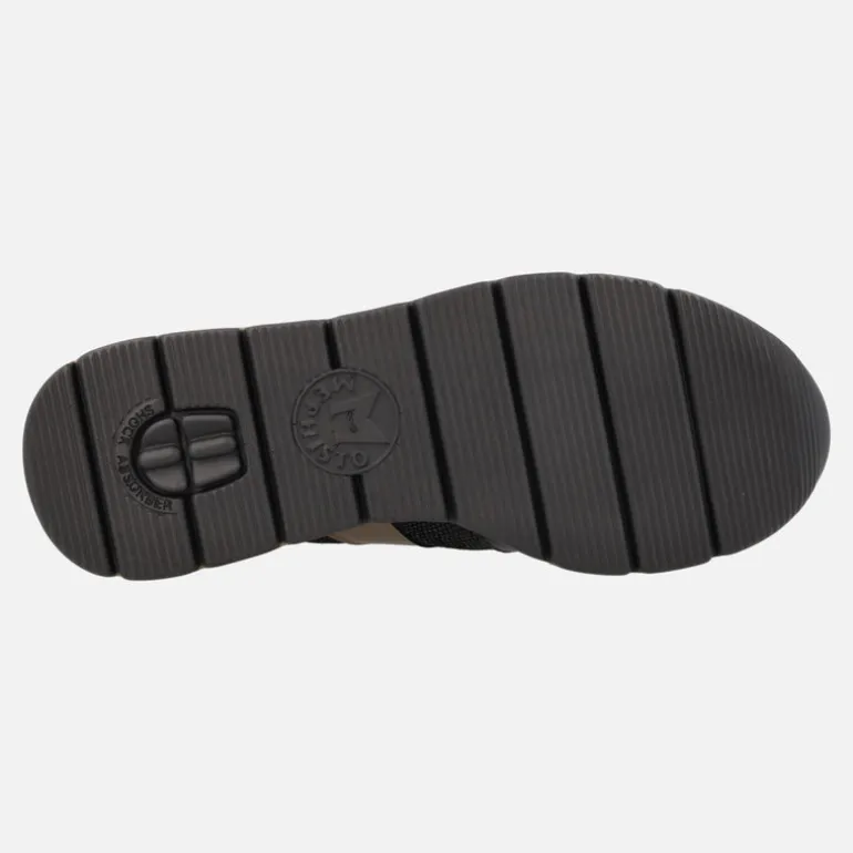 Deportivas para mujer con cremallera en combinado negro Elisia Silk Black