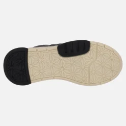 Deportivas para mujer en combinado gris con cordones elásticos