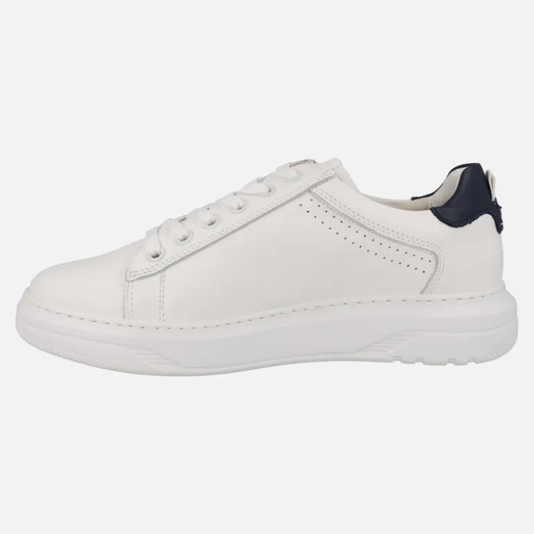 Deportivos blancos de piel para hombre Boston con cremallera lateral