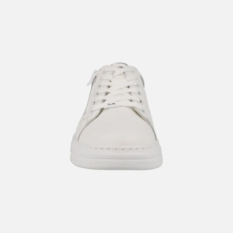Deportivos blancos de piel para hombre Boston con cremallera lateral