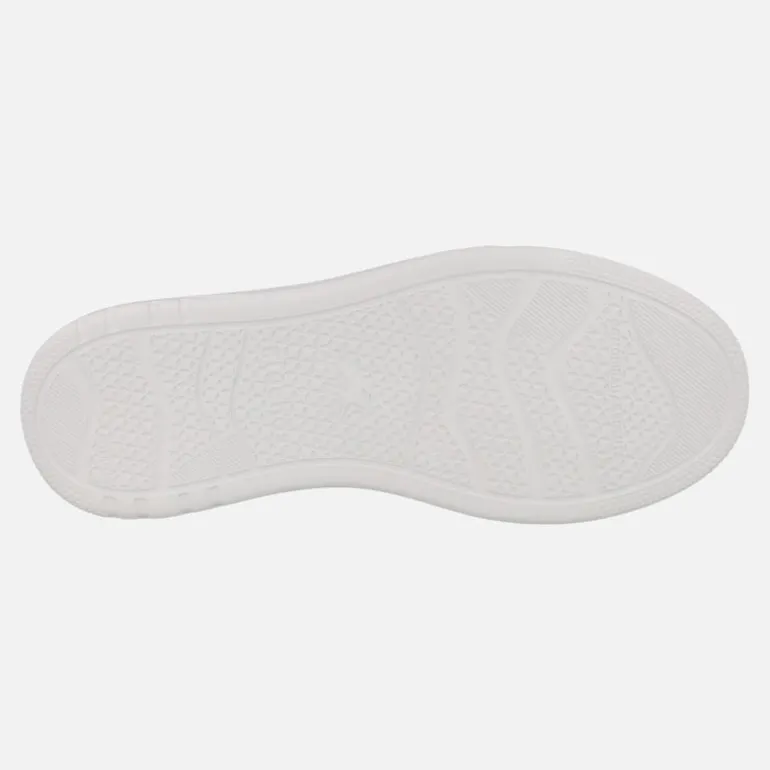 Deportivos blancos de piel para hombre Boston con cremallera lateral
