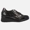 Deportivos con cordones y cremallera en combinado negro