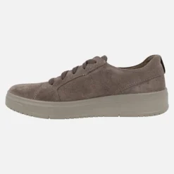 Deportivos de cordones en serraje taupe con membrana Gore-tex