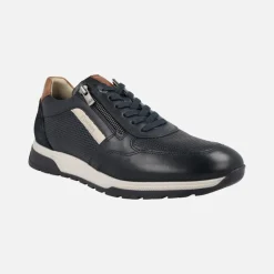 Deportivos de piel con cordones y cremallera Louis