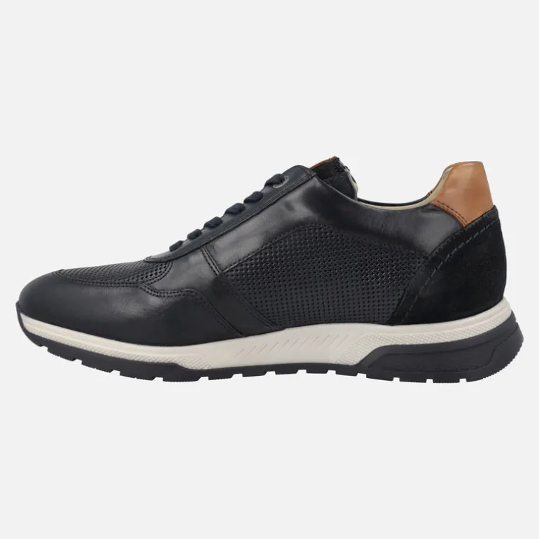 Deportivos de piel con cordones y cremallera Louis