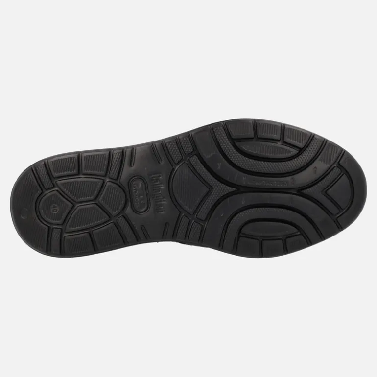 Deportivos de piel negra con cordones para hombre